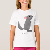 Cute grey chinchilla cartoon illustration
