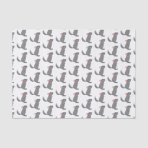 Cute grey chinchilla cartoon illustration tissue paper
