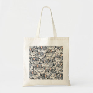 Cute Grey Chinchillas Cozy Animal Pattern Tote Bag