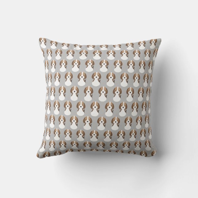 Cute grey dog pattern baby throw pillow (Back)