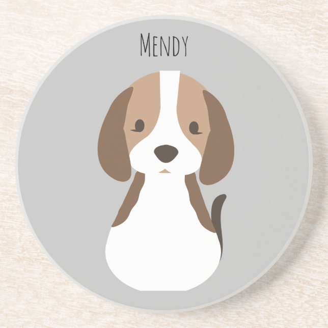 Cute grey dog pattern  coaster (Front)