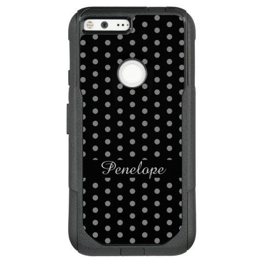 Cute Grey Dots Pattern Add your name OtterBox Commuter Google Pixel XL Case