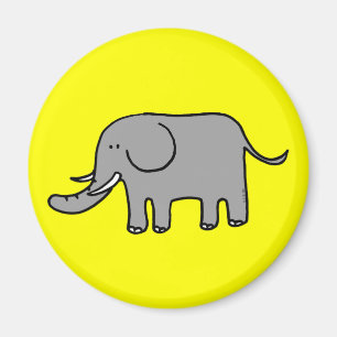 Cute Grey Elephant Magnet