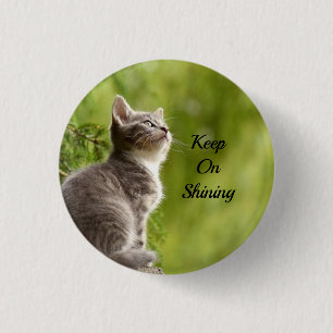 Cute Grey Kitten 1 Inch Round Button