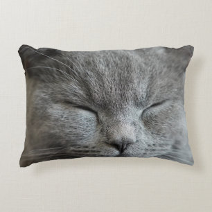Cute Grey Kitty Cat Photo Accent Pillow