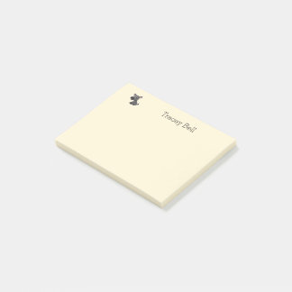 Cute grey little donkey cream post-it notes
