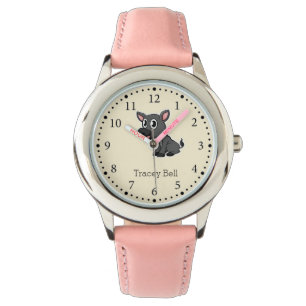 Cute grey little donkey cream watch