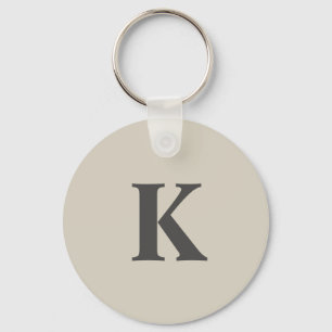 Cute grey Monogrammed Keychain