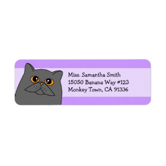 Cute Grey Persian Cat Return Address Labels