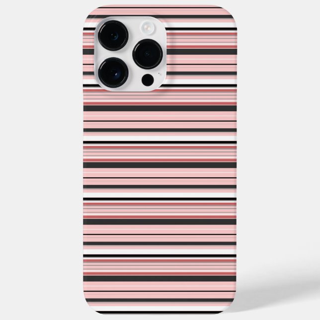 Cute grey pink stripes Case-Mate iPhone case (Back)