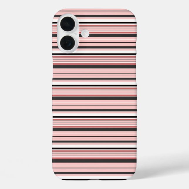 Cute grey pink stripes Case-Mate iPhone case (Back)