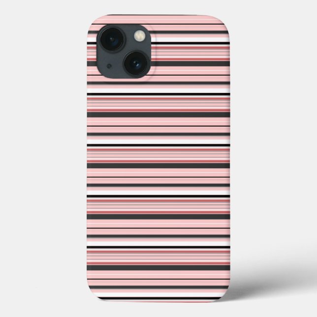 Cute grey pink stripes Case-Mate iPhone case (Back)