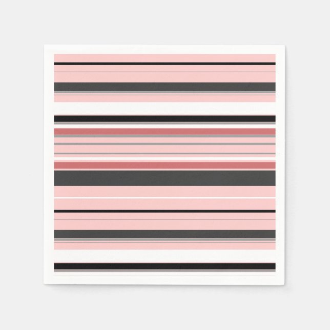 Cute grey pink stripes napkin (Front)