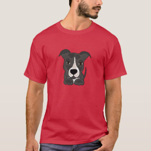Cute Grey Pitbull Puppy Dog T-Shirt