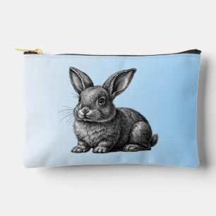 Cute Grey Rabbit against a Blue Sky Accessory Pouch
