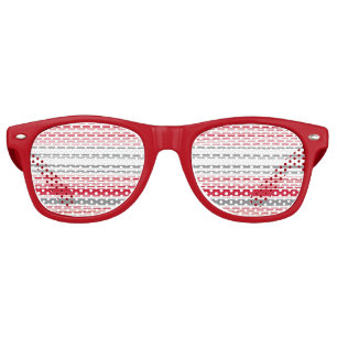 Cute grey red stripes retro sunglasses