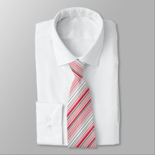 Cute grey red stripes tie