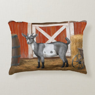 Cute Grey Spotted Goat Accent Pillow