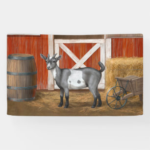 Cute Grey Spotted Goat Banner