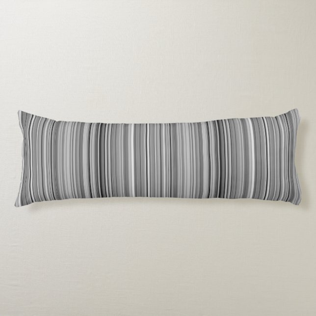 Cute grey stripes body pillow (Front)