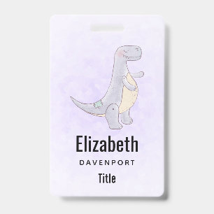 Cute Grey Tyrannosaurus Rex Dinosaur Toy Badge