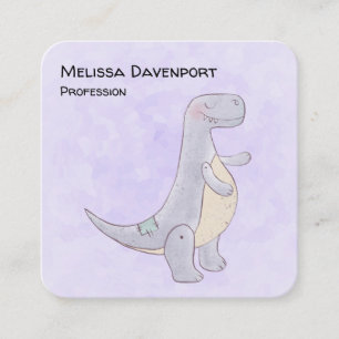 Cute Grey Tyrannosaurus Rex Dinosaur Toy Business  Square Business Card