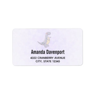 Cute Grey Tyrannosaurus Rex Dinosaur Toy Label