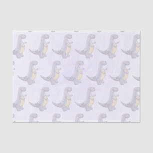 Cute Grey Tyrannosaurus Rex Dinosaur Toy Pattern Tissue Paper