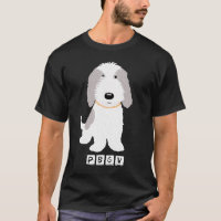 Cute Grey & White PBGV Cartoon Puppy Dog