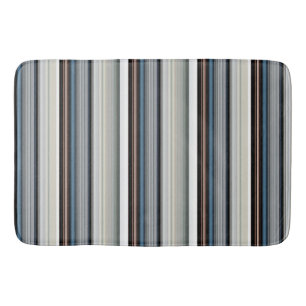 Cute grey white stripes bath mat