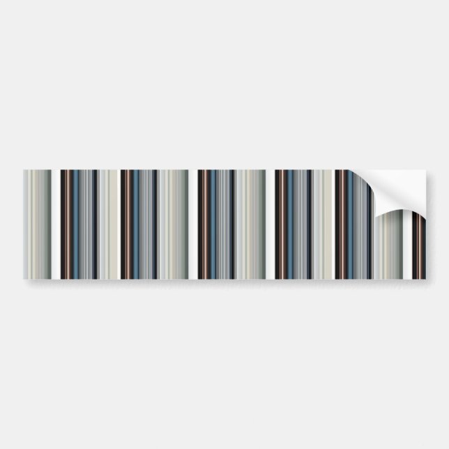 Cute grey white stripes bumper sticker (Front)