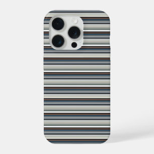 Cute grey white stripes iPhone 15 pro case