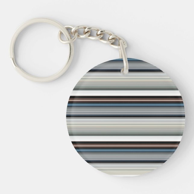 Cute grey white stripes keychain (Front)