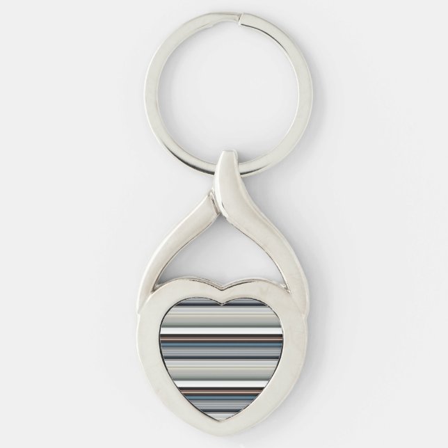 Cute grey white stripes keychain (Front)