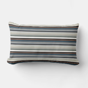 Cute grey white stripes lumbar pillow
