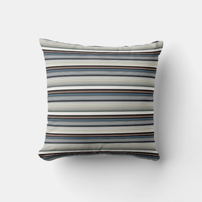 Cute grey white stripes throw pillow (Front)