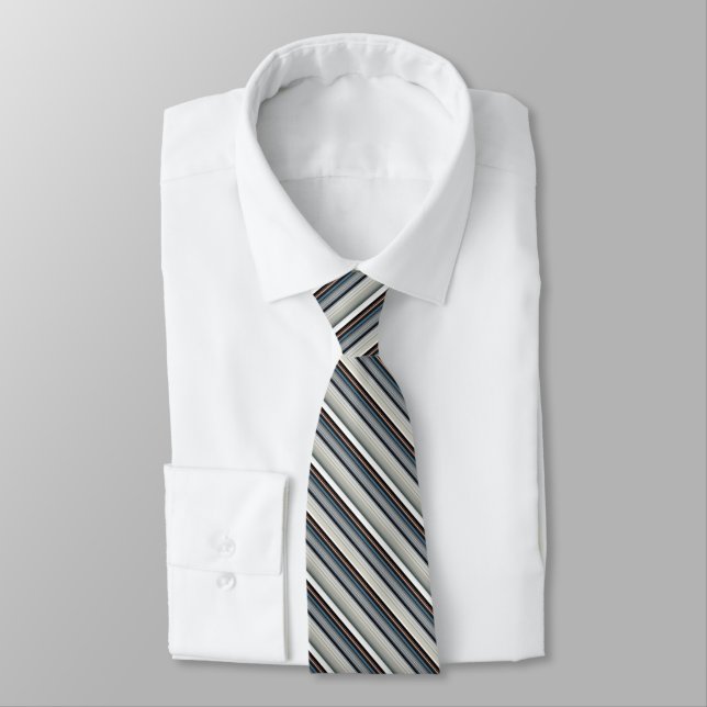 Cute grey white stripes tie (Tied)