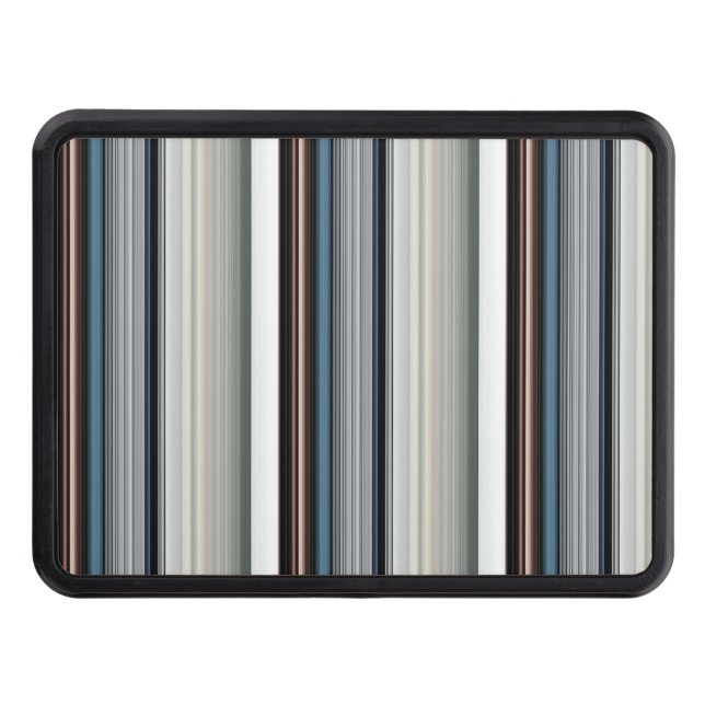 Cute grey white stripes trailer hitch cover (Front)