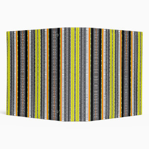 Cute grey yellow orange aztec patterns binder