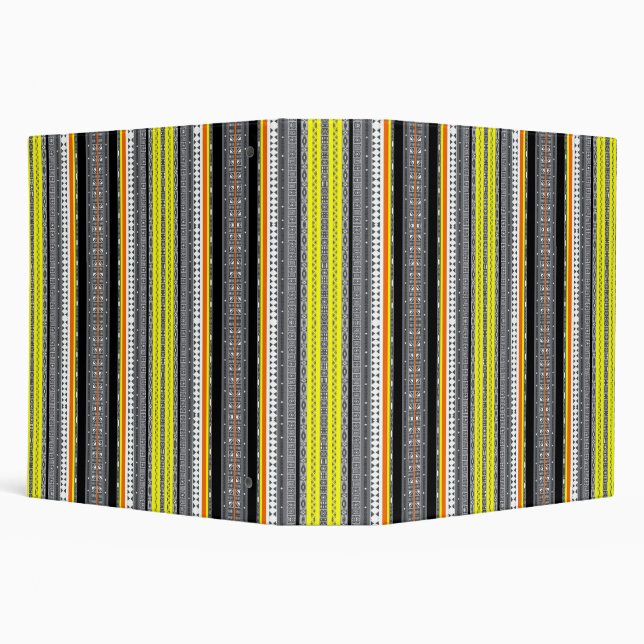 Cute grey yellow orange aztec patterns binder (Background)