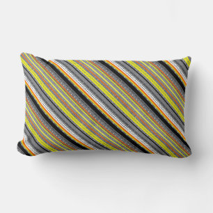 Cute grey yellow orange aztec patterns lumbar pillow