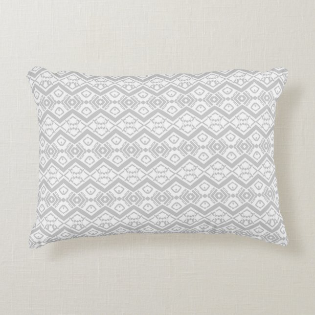 Cute grey zigzag pattern  accent pillow (Front)