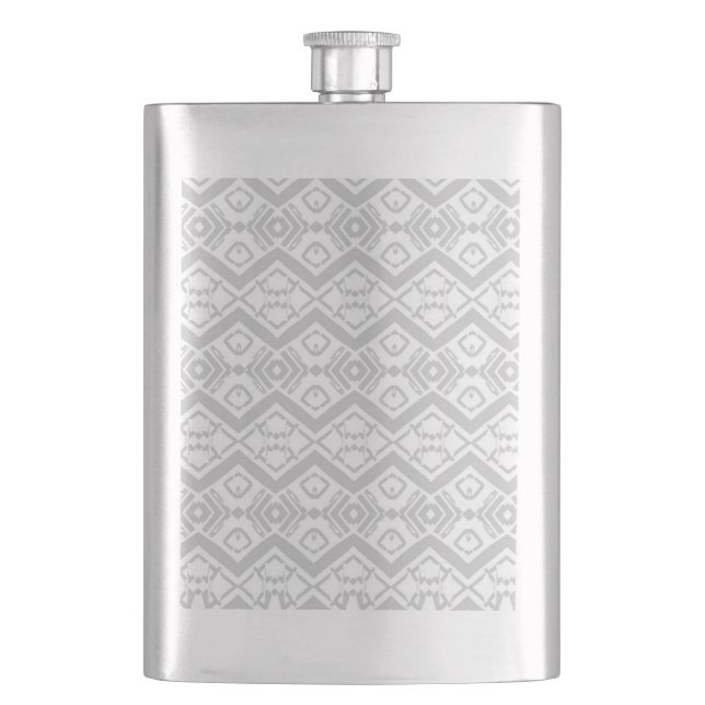 Cute grey zigzag pattern  hip flask (Front)