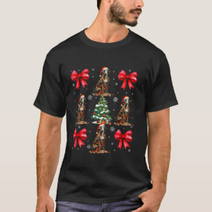 Cute Greyhound Dog Lover Coquette Red Bow Christma T-Shirt