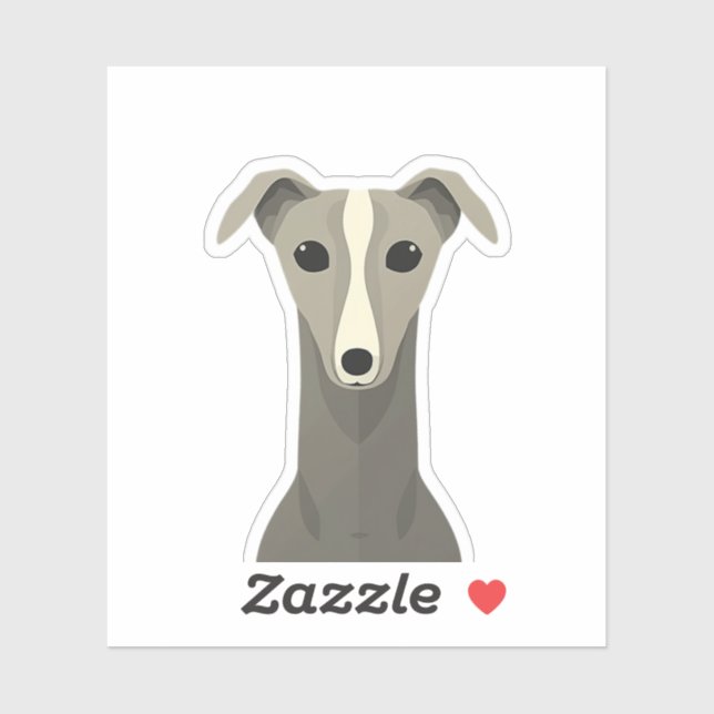 Cute Greyhound Dog Sticker – Funny Whippet Vinyl  (Sheet)