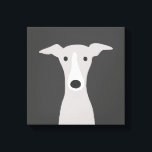 Cute Greyhound, Italian Greyhound or Whippet Dog Canvas Print<br><div class="desc">Cartoon style drawing of a grey and white Greyhound dog. A fun canvas print for anyone who loves Greyhounds, Italian Greyhounds or Whippets. Visit Jenn's Doodle World for even more cute animal art and pet lover's illustrations.</div>