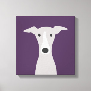 Cute Greyhound, Italian Greyhound or Whippet Dog Canvas Print