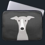 Cute Greyhound, Italian Greyhound or Whippet Dog Laptop Sleeve<br><div class="desc">Cute drawing of a grey and white Greyhound cartoon dog. A perfect laptop computer sleeve for anyone who loves a Greyhound, Italian Greyhound or a Whippet. Visit Jenn's Doodle World for even more fun animal art and cool computer accessories.</div>