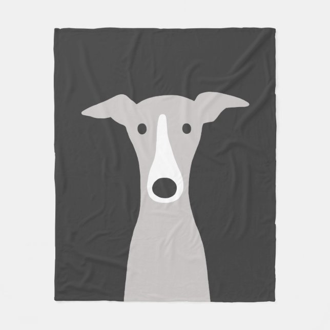 Cute Greyhound | Italian Greyhound | Whippet Dog Fleece Blanket (Front)