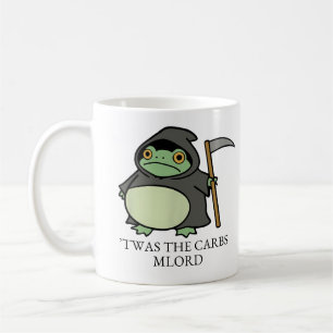 Cute Grim Reaper Frog – ’Twas the Carbs M’Lord Coffee Mug